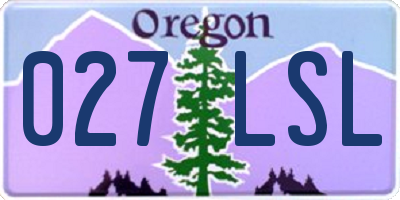 OR license plate 027LSL