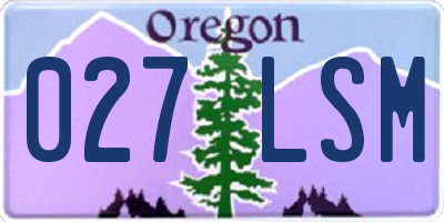 OR license plate 027LSM