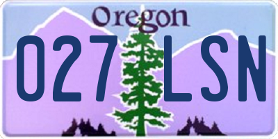 OR license plate 027LSN