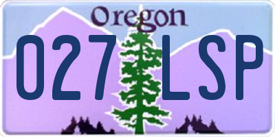 OR license plate 027LSP