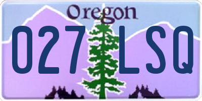 OR license plate 027LSQ