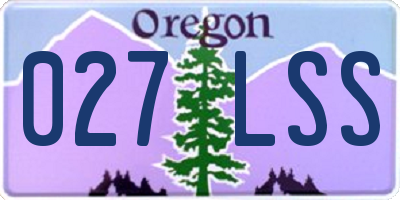 OR license plate 027LSS