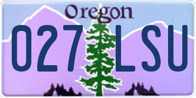 OR license plate 027LSU
