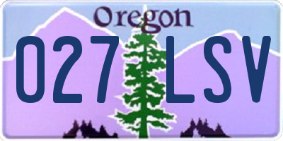 OR license plate 027LSV