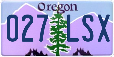 OR license plate 027LSX