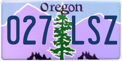 OR license plate 027LSZ