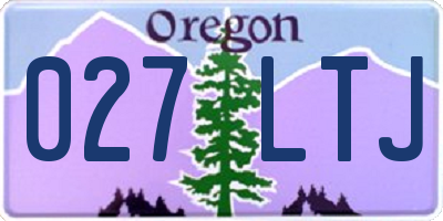 OR license plate 027LTJ