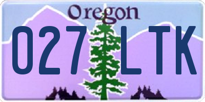 OR license plate 027LTK