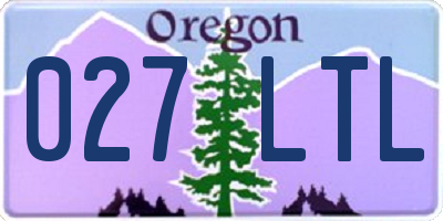 OR license plate 027LTL