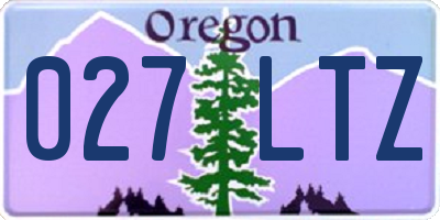 OR license plate 027LTZ