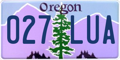 OR license plate 027LUA