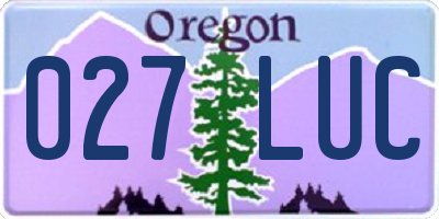 OR license plate 027LUC