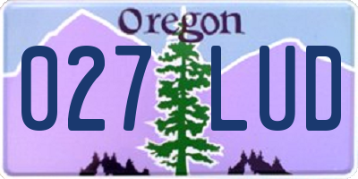 OR license plate 027LUD