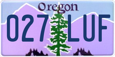OR license plate 027LUF