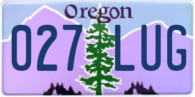 OR license plate 027LUG