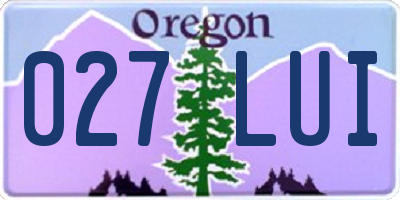 OR license plate 027LUI