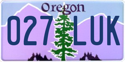 OR license plate 027LUK