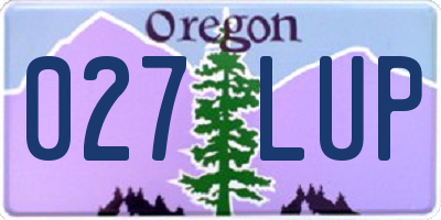 OR license plate 027LUP