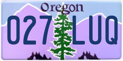 OR license plate 027LUQ
