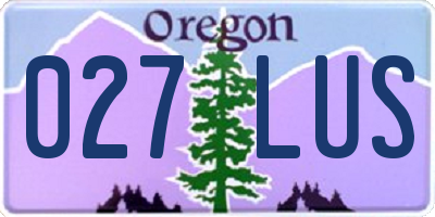 OR license plate 027LUS