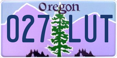 OR license plate 027LUT