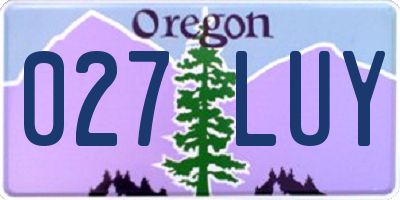 OR license plate 027LUY