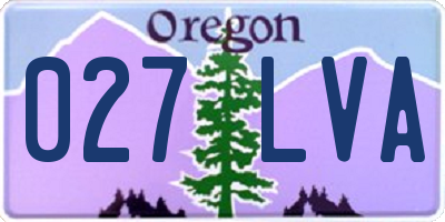 OR license plate 027LVA