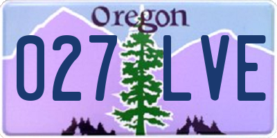 OR license plate 027LVE