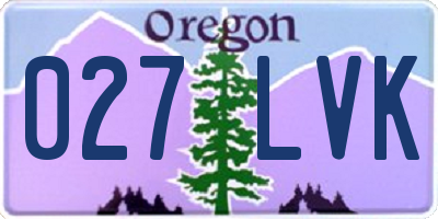 OR license plate 027LVK