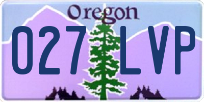 OR license plate 027LVP