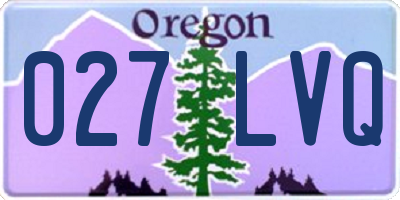 OR license plate 027LVQ