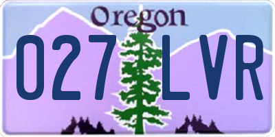 OR license plate 027LVR