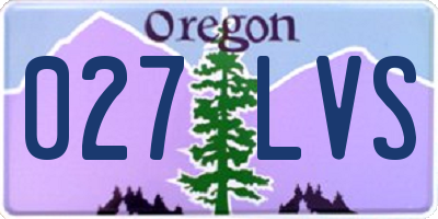OR license plate 027LVS