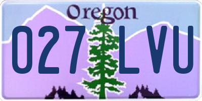 OR license plate 027LVU