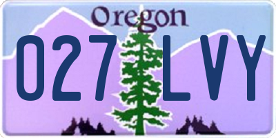 OR license plate 027LVY