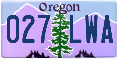 OR license plate 027LWA