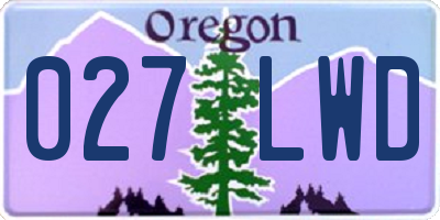 OR license plate 027LWD