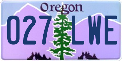 OR license plate 027LWE