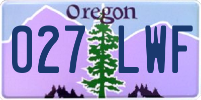 OR license plate 027LWF