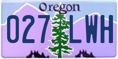 OR license plate 027LWH