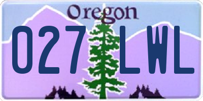 OR license plate 027LWL