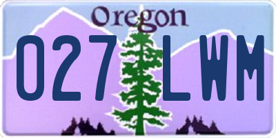 OR license plate 027LWM
