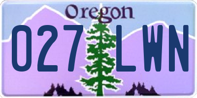 OR license plate 027LWN