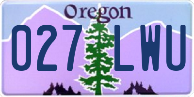 OR license plate 027LWU