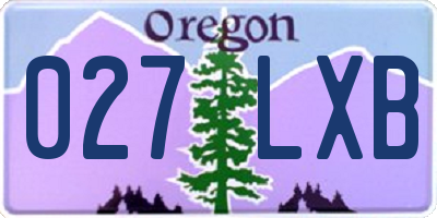 OR license plate 027LXB