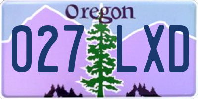 OR license plate 027LXD