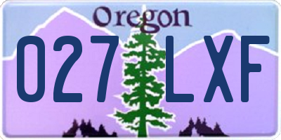 OR license plate 027LXF
