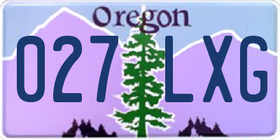 OR license plate 027LXG