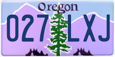 OR license plate 027LXJ
