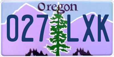 OR license plate 027LXK